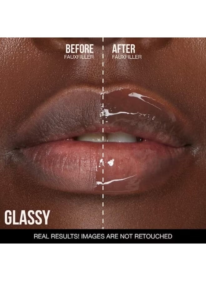 Huda BEAUTY Faux Filler Shiny Non-Sticky Lip Gloss Glassy - Clear 3.9ml - Image 3